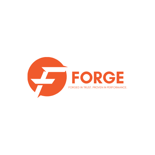 orange black minimal modern professional letter f company logo